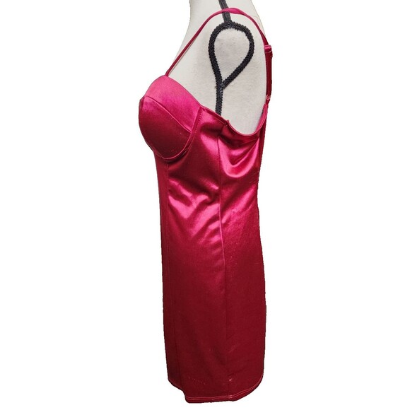 Charlotte Russe Satin Deep Red Clubwear Minidress Size Large Stretchy - Picture 4 of 7